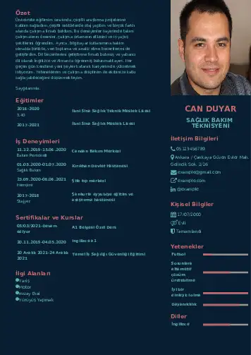 Hasta Bakıcı Cv Örnekleri cv indir